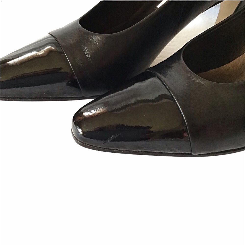 Etienne Aigner Leather Cap Toe Pumps - Picture 5 of 8